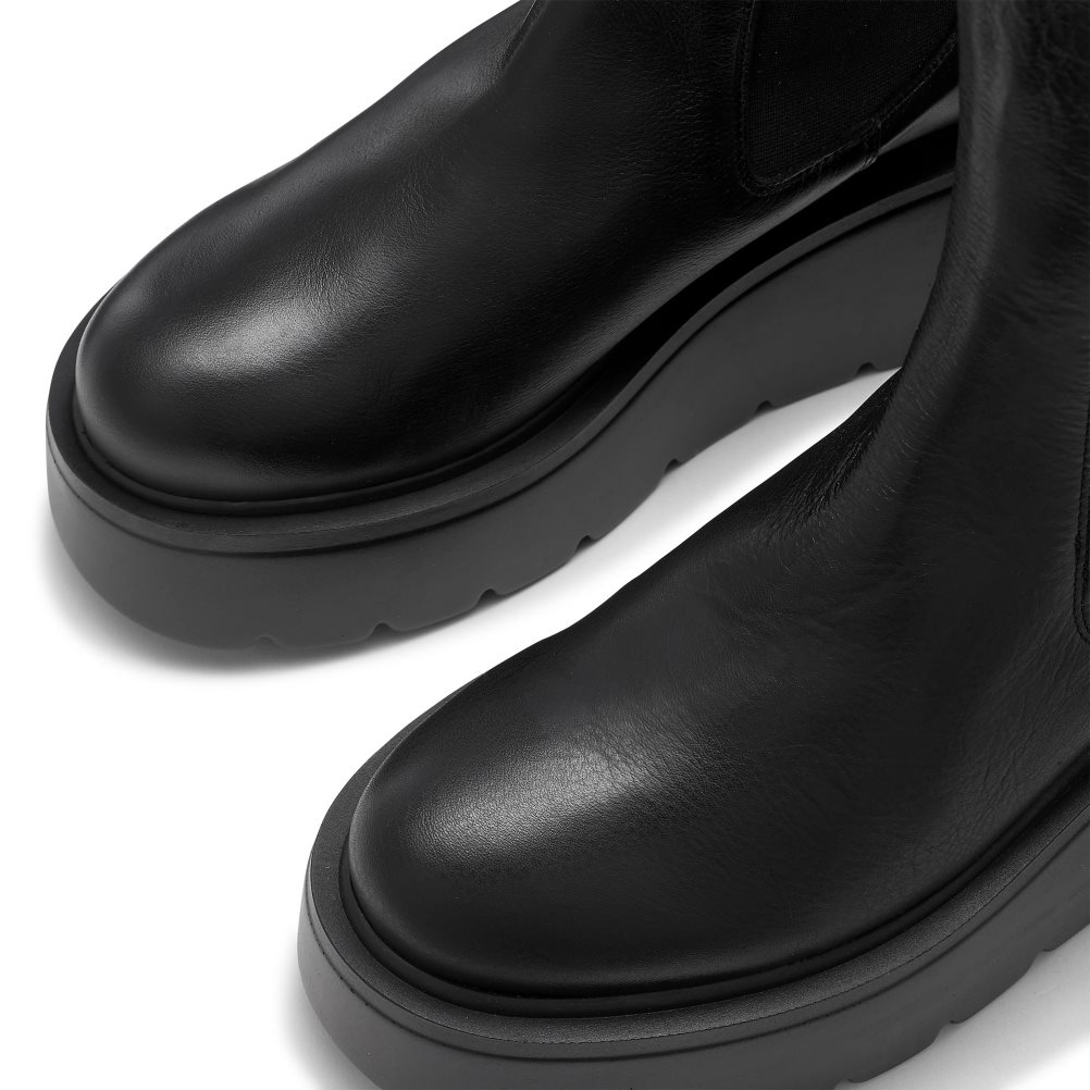 Black Russell And Bromley Overtake Ankle Women's Wedge Boots | CA-3985U