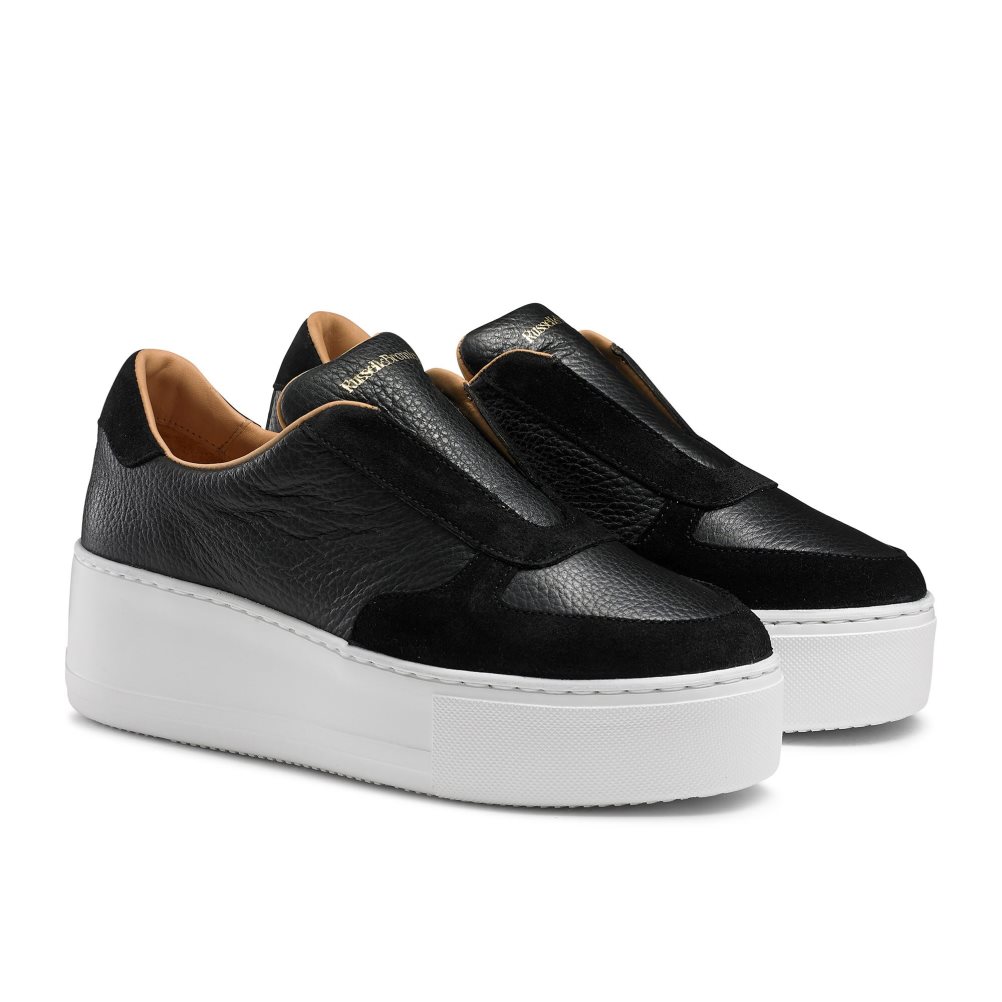 Black Russell And Bromley Park Ave Laceless Women's Platform Shoes | CA-3095B
