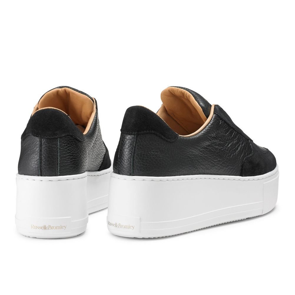 Black Russell And Bromley Park Ave Laceless Women's Platform Shoes | CA-3095B