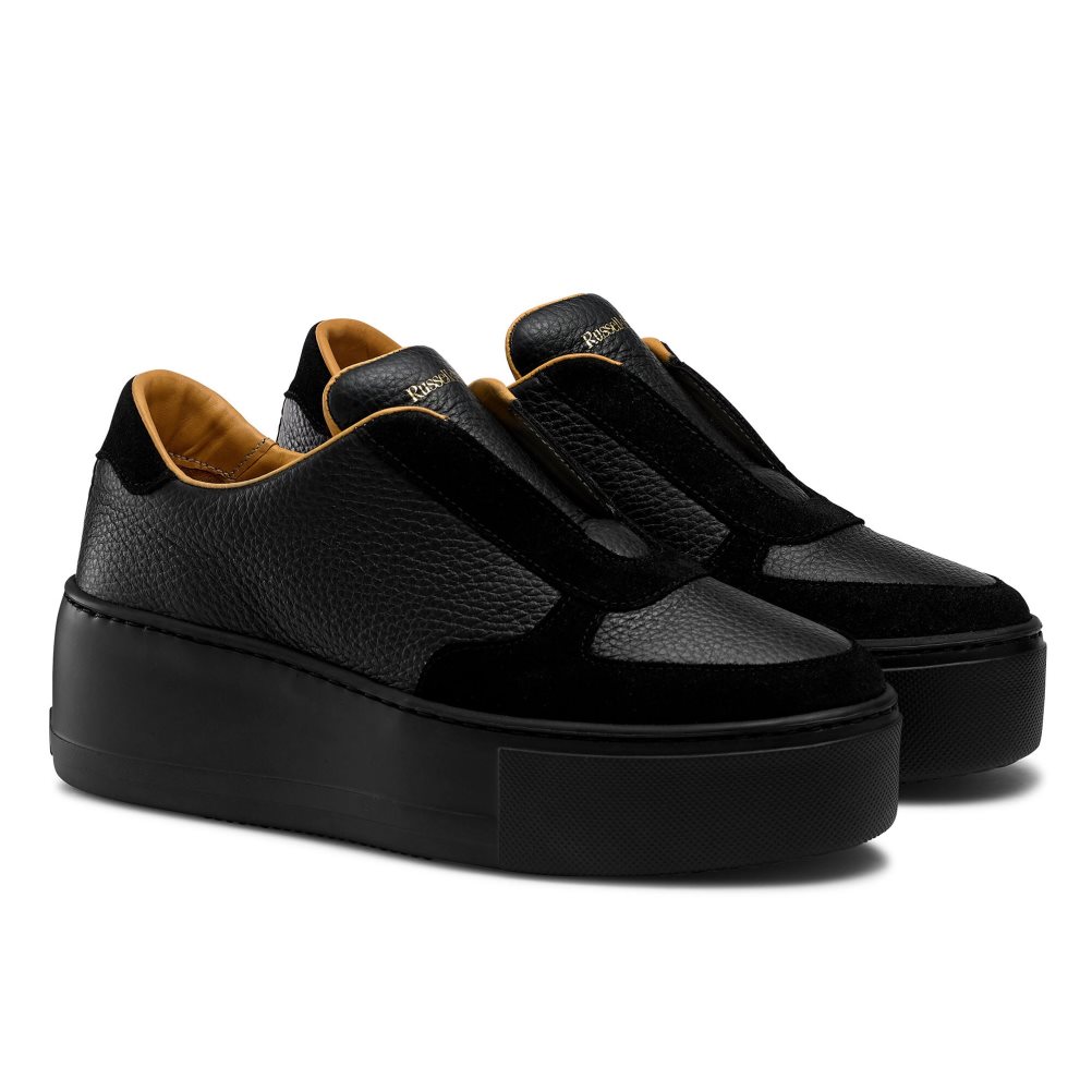 Black Russell And Bromley Park Ave Laceless Flatform Women's Platform Shoes | CA-4239E