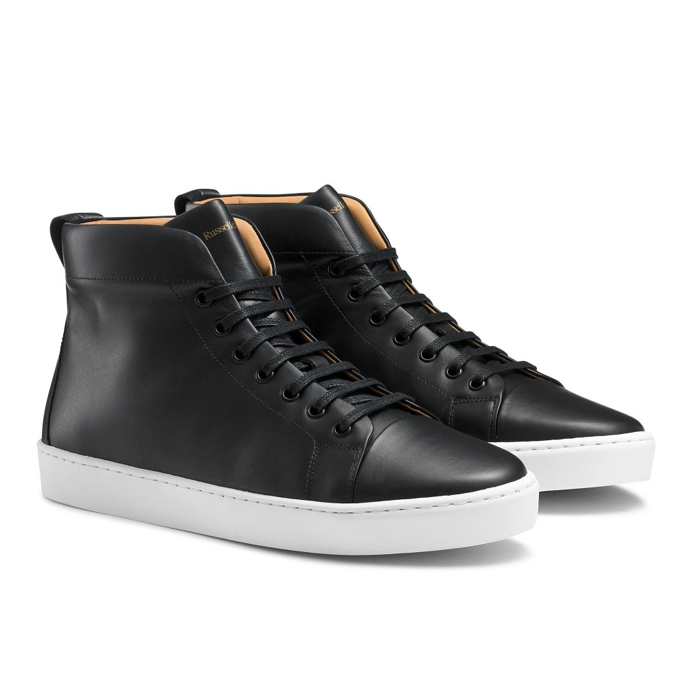 Black Russell And Bromley Park Hi M High Top Men's Sneakers | CA-6054C