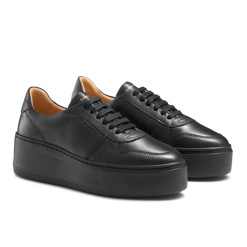 Black Russell And Bromley Park Lace Lace-up Women's Platform Shoes | CA-2960G