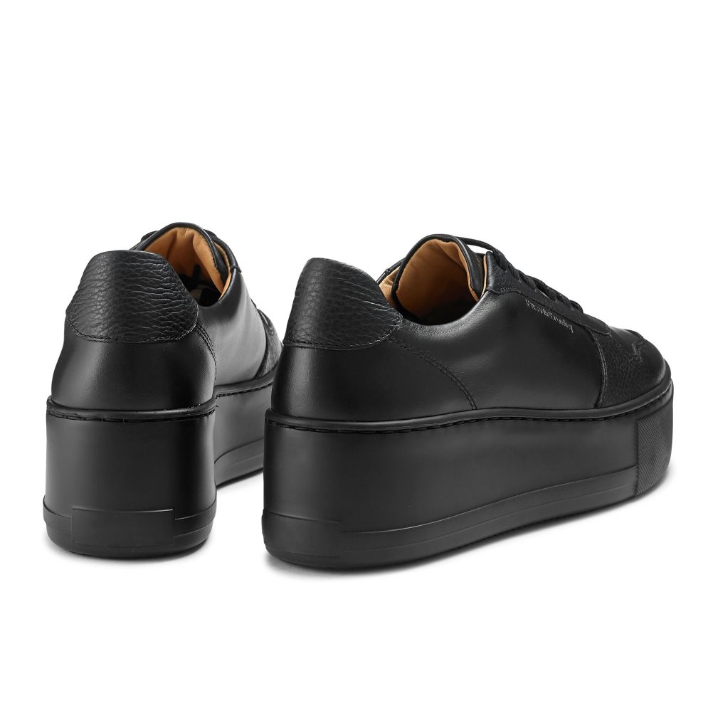 Black Russell And Bromley Park Lace Lace-up Women's Platform Shoes | CA-2960G