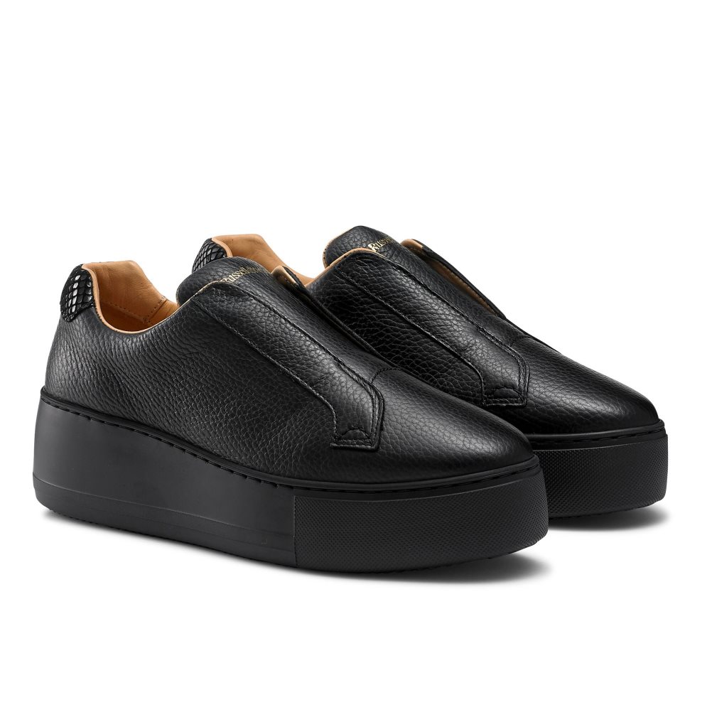 Black Russell And Bromley Park Up Flatform Laceless Women's Platform Shoes | CA-9470B