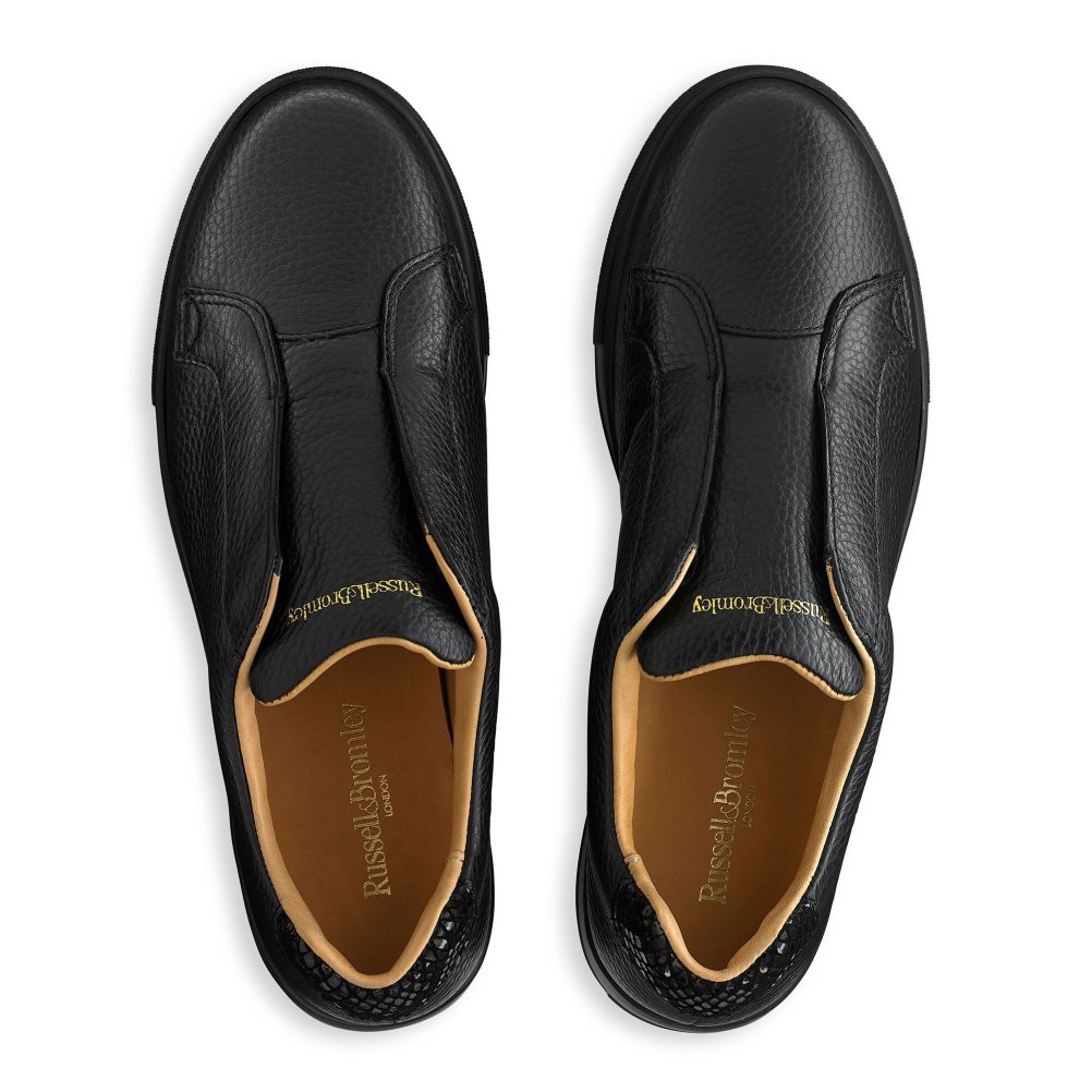 Black Russell And Bromley Park Up Flatform Laceless Women's Platform Shoes | CA-9470B