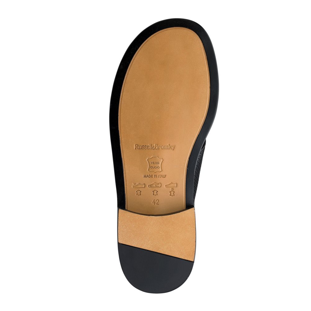 Black Russell And Bromley Perugia Toe Loop Men's Sandals | CA-7628Q
