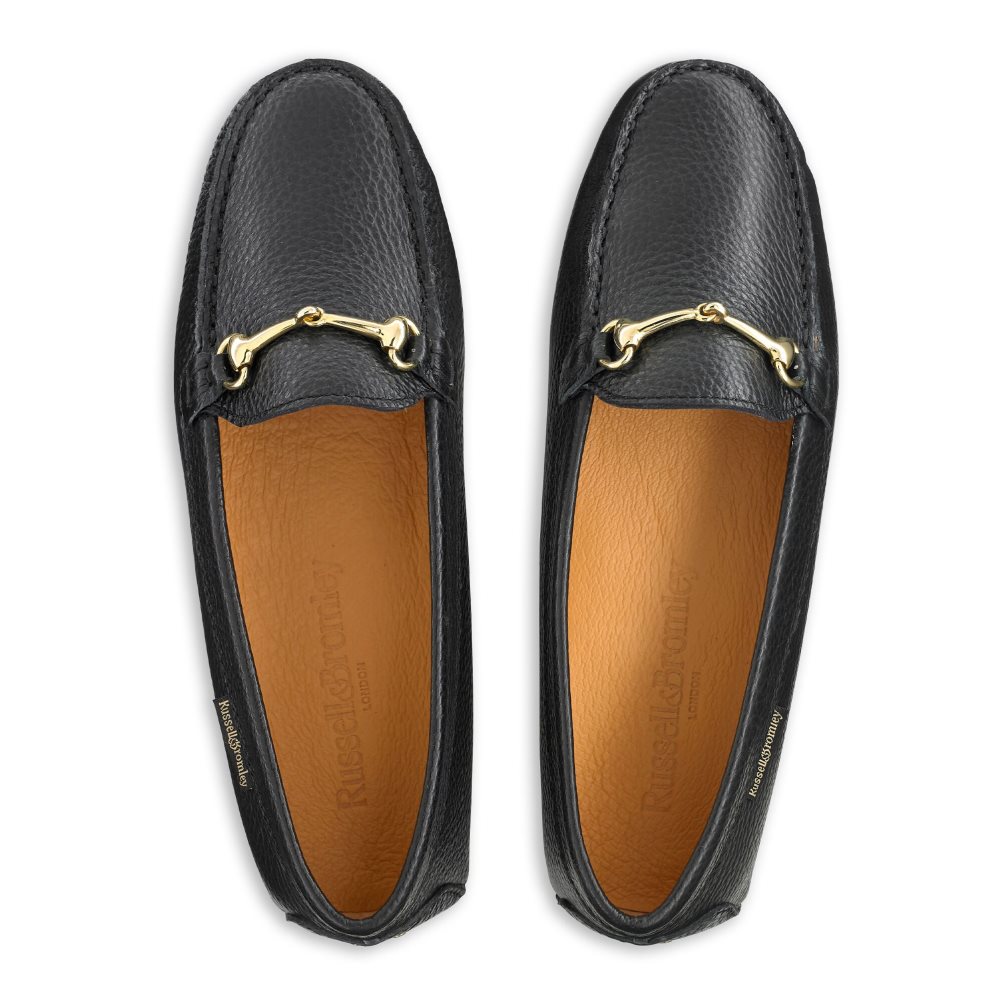 Black Russell And Bromley Piazza Snaffle Trim Driver Women's Loafers | CA-1328V