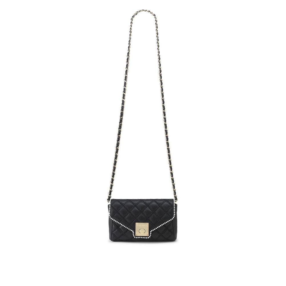 Black Russell And Bromley Promenade Pearl Trim Women's Crossbody Bags | CA-1729C