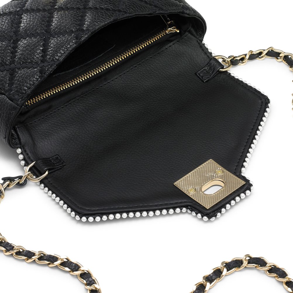 Black Russell And Bromley Promenade Pearl Trim Women's Crossbody Bags | CA-1729C