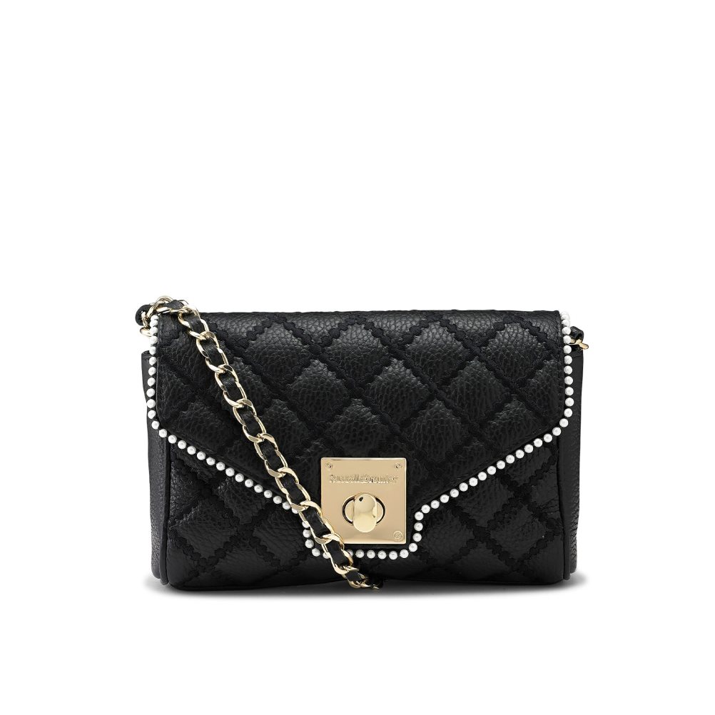 Black Russell And Bromley Promenade Pearl Trim Women\'s Crossbody Bags | CA-1729C