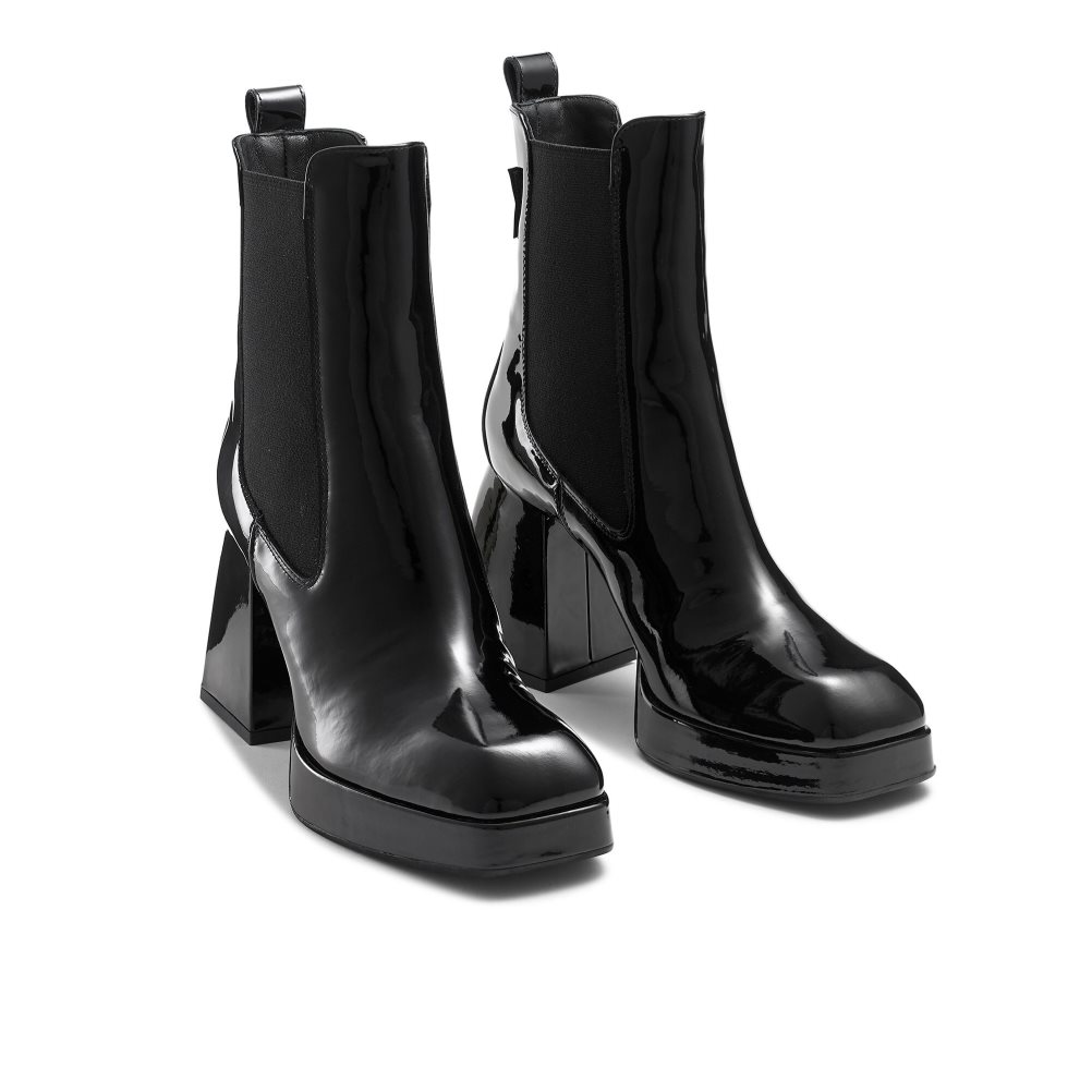 Black Russell And Bromley Quant Platform Women's Chelsea Boots | CA-8942Z