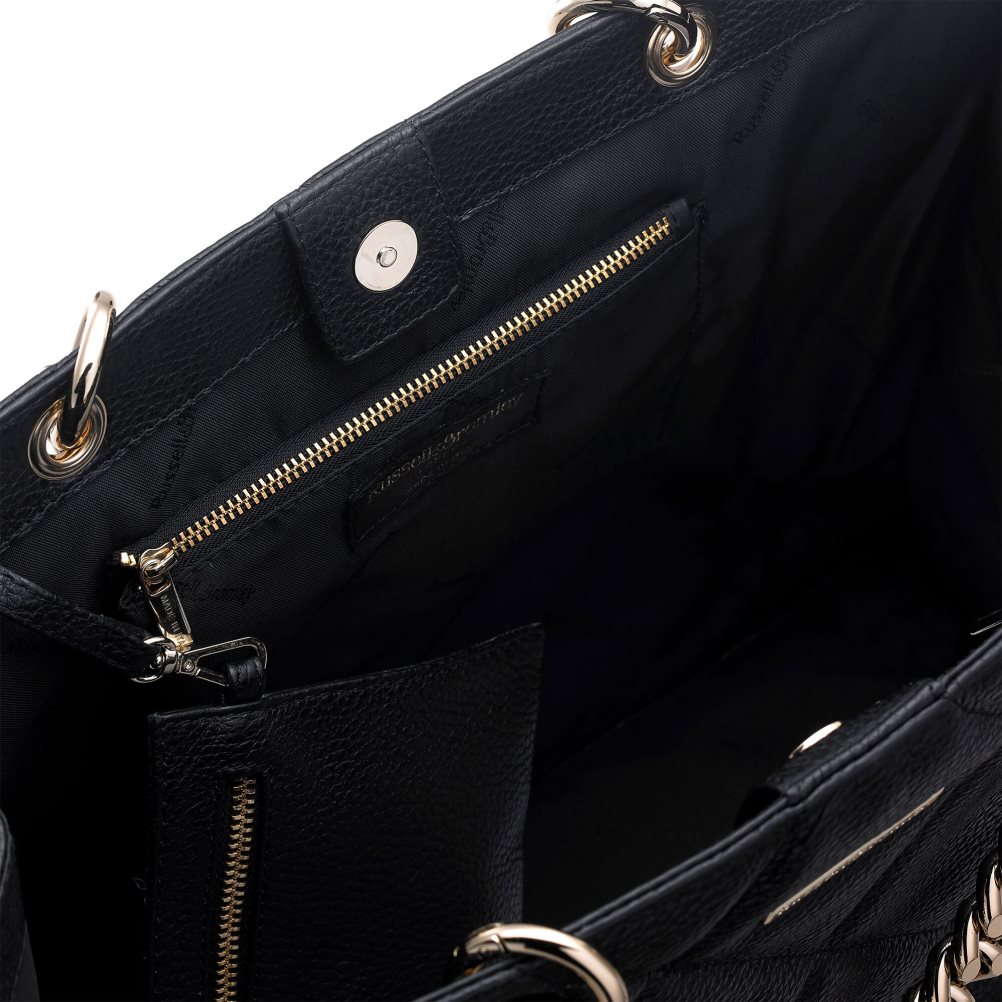 Black Russell And Bromley Quilt Tote Oversized Women's Tote Bags | CA-5168D
