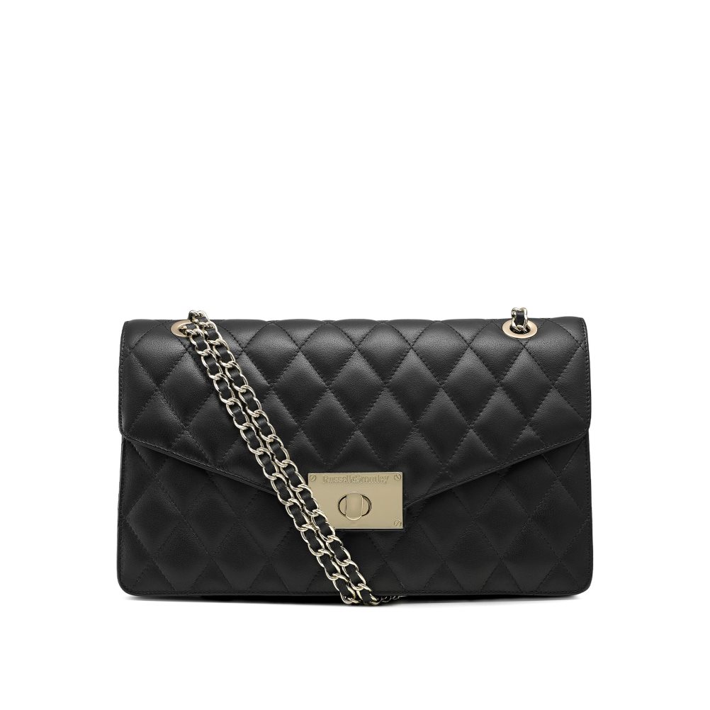 Black Russell And Bromley Quiltchain Large Chain Women\'s Shoulder Bags | CA-3519I