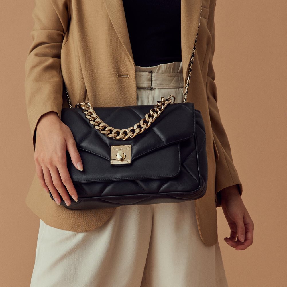 Black Russell And Bromley Quiltpuff Soft Quilted Women's Crossbody Bags | CA-3475A