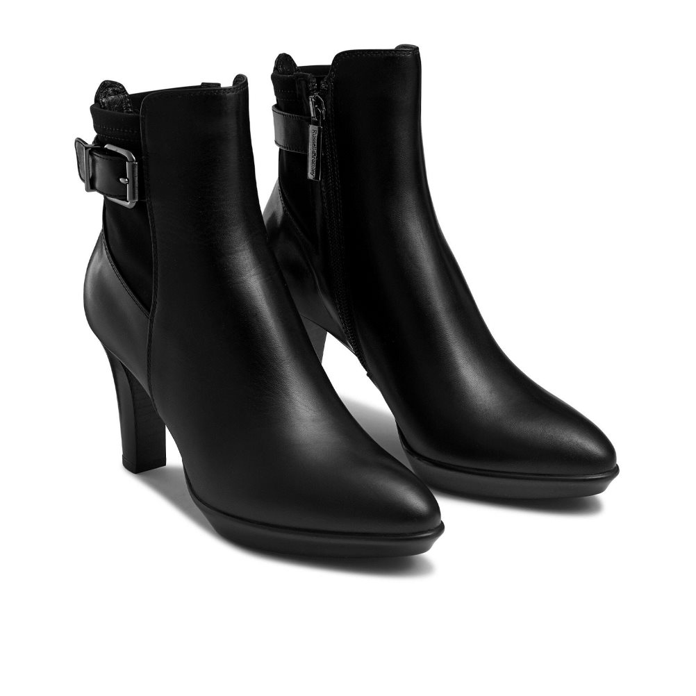 Black Russell And Bromley Raindrop Platform Women's Ankle Boots | CA-7150P