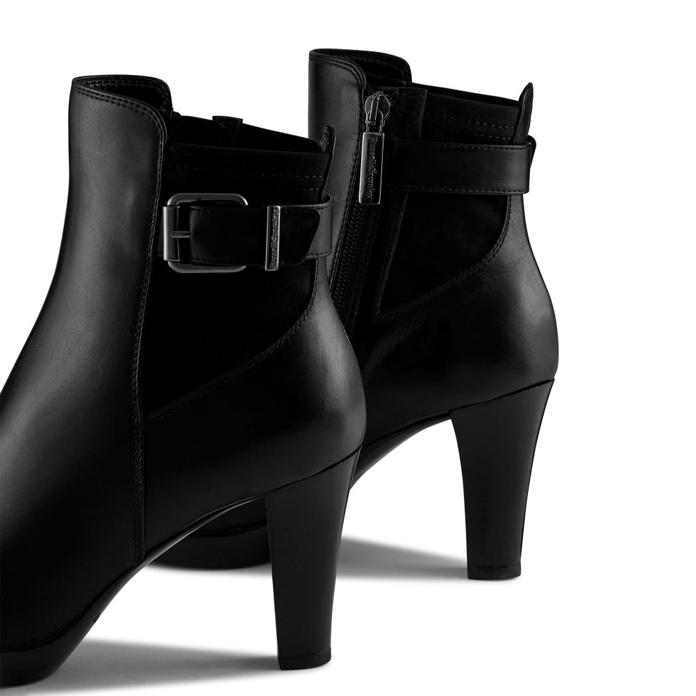 Black Russell And Bromley Raindrop Platform Women's Ankle Boots | CA-7150P