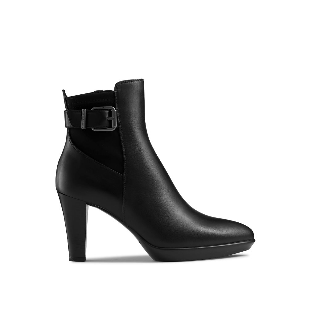 Black Russell And Bromley Raindrop Platform Women\'s Ankle Boots | CA-7150P