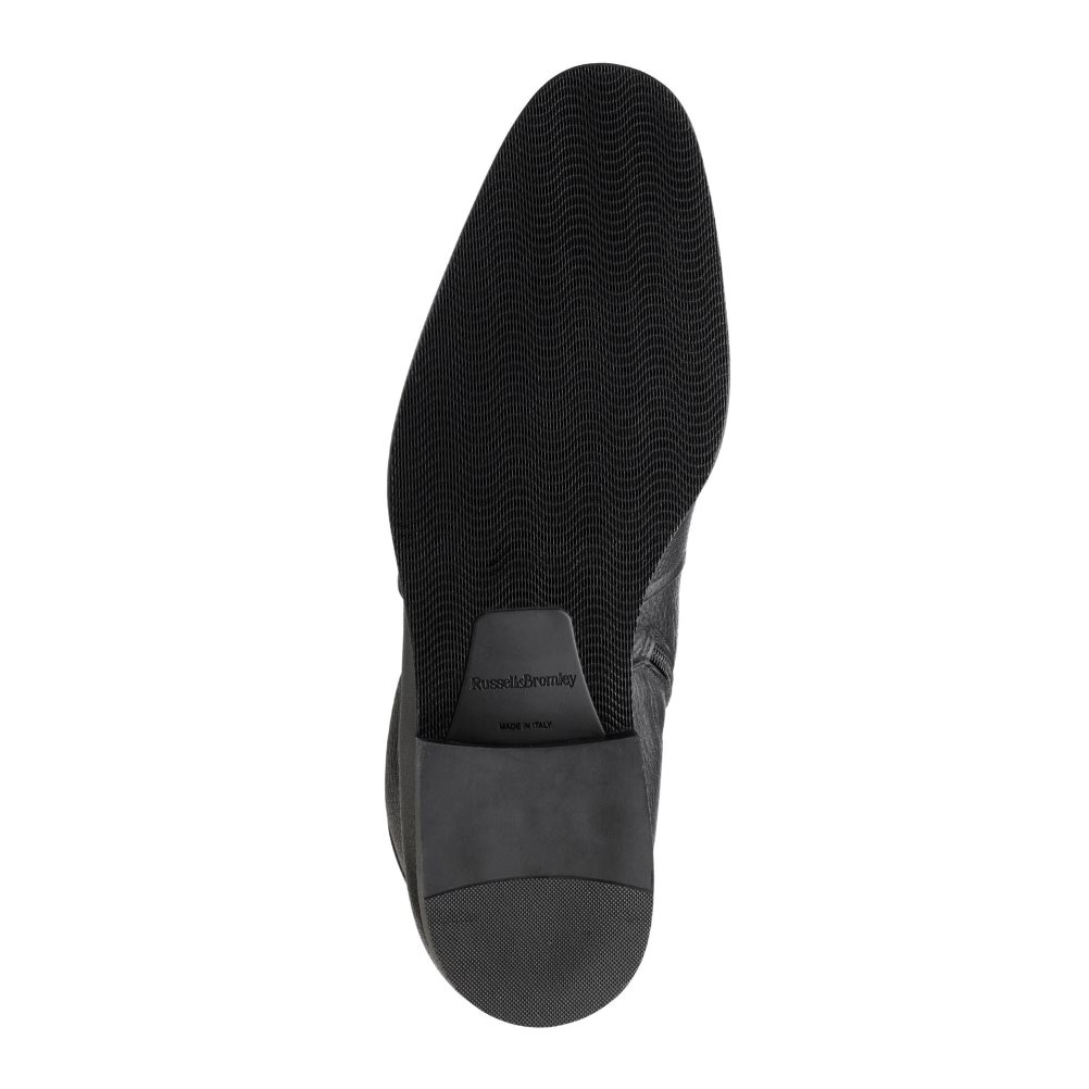 Black Russell And Bromley Reheat Zip With Fur Men's Ankle Boots | CA-6082Q