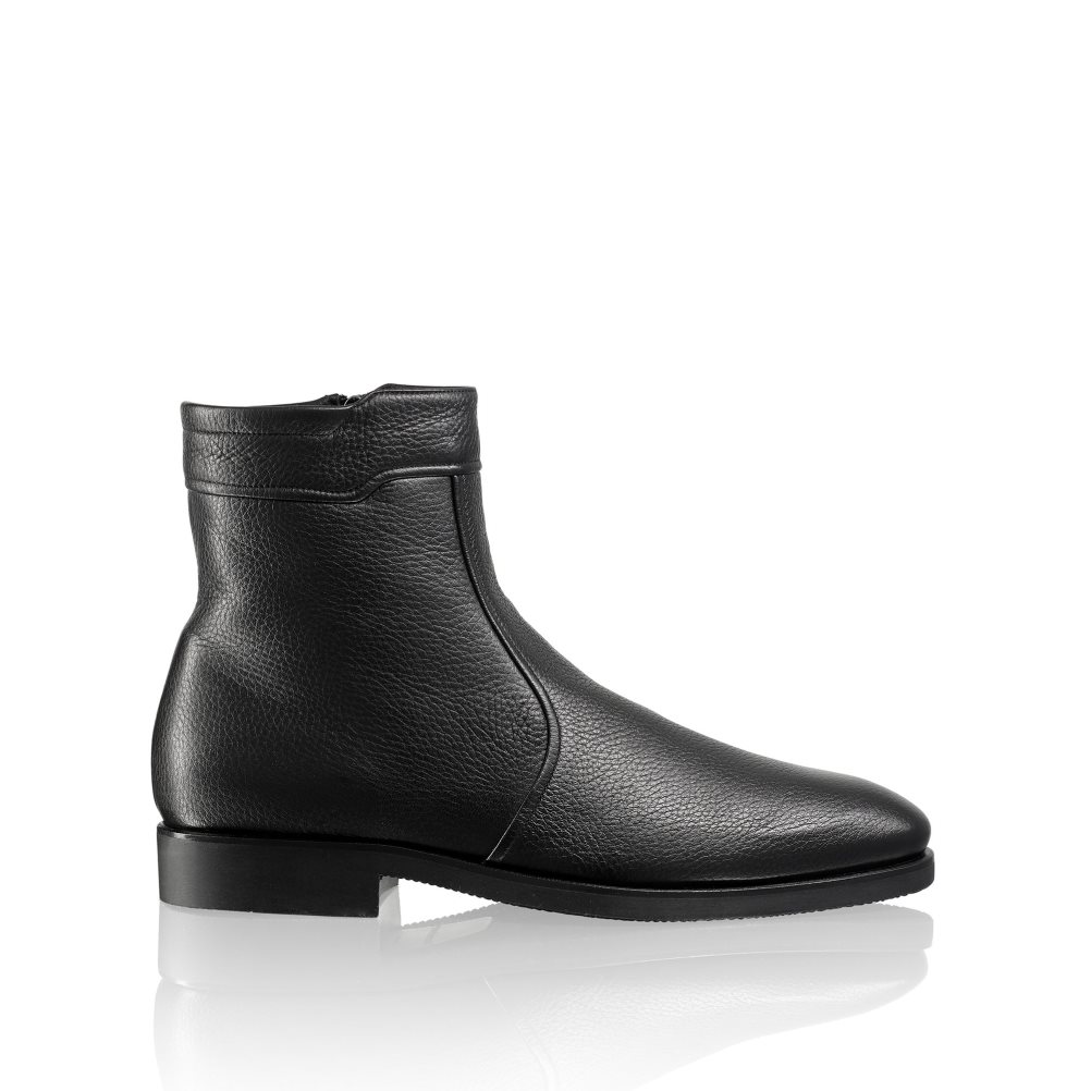 Black Russell And Bromley Reheat Zip With Fur Men\'s Ankle Boots | CA-6082Q
