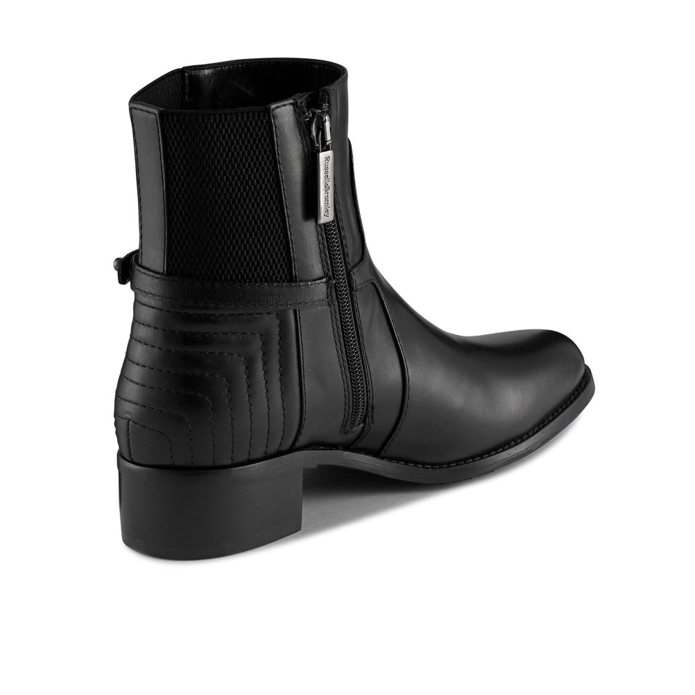Black Russell And Bromley Rein Fall Elastic Back Women's Ankle Boots | CA-2143Q