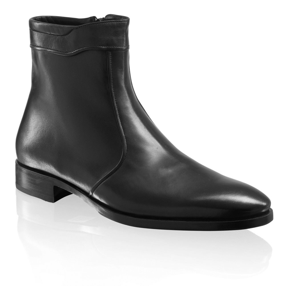 Black Russell And Bromley Repeat Zip Men's Ankle Boots | CA-4897Y