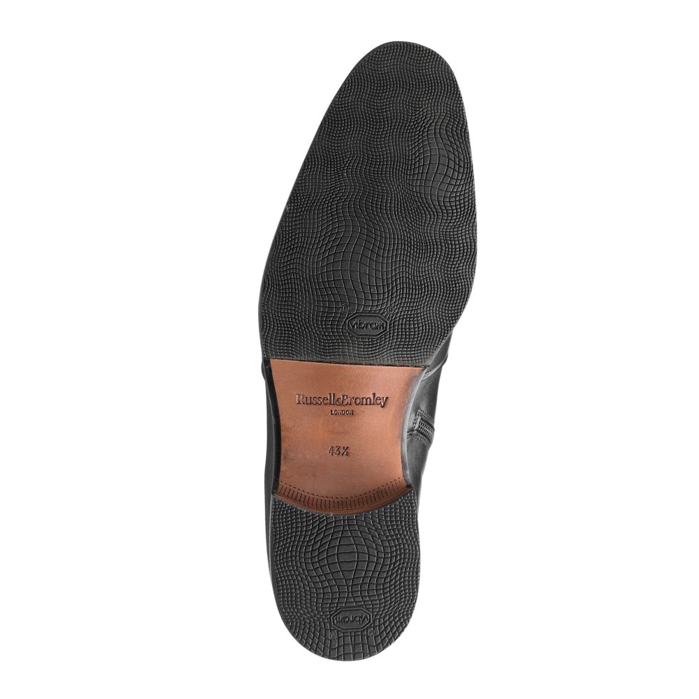 Black Russell And Bromley Repeat Zip Men's Ankle Boots | CA-4897Y