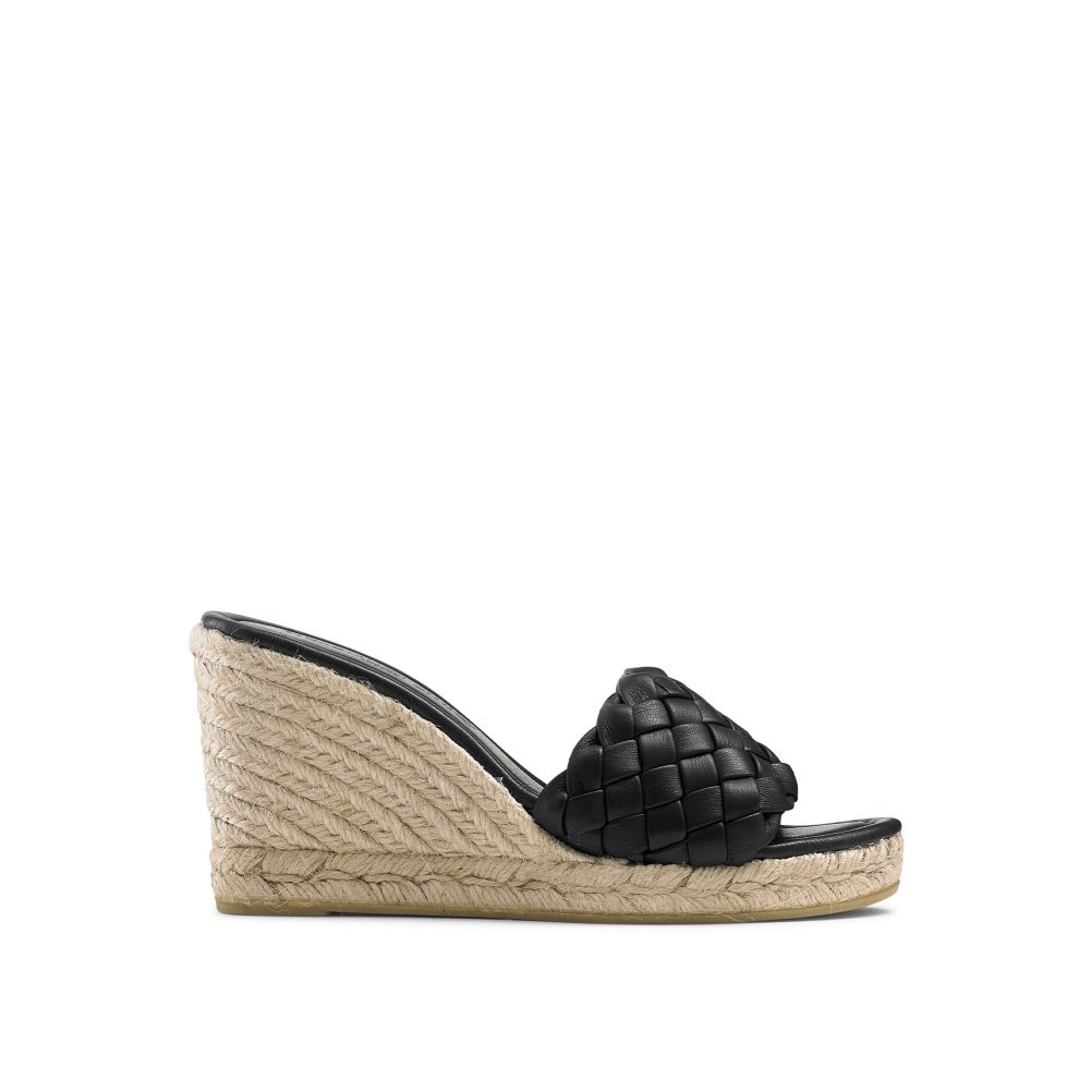 Black Russell And Bromley Rhapsody Plaited Espadrille Women\'s Wedges | CA-6598A