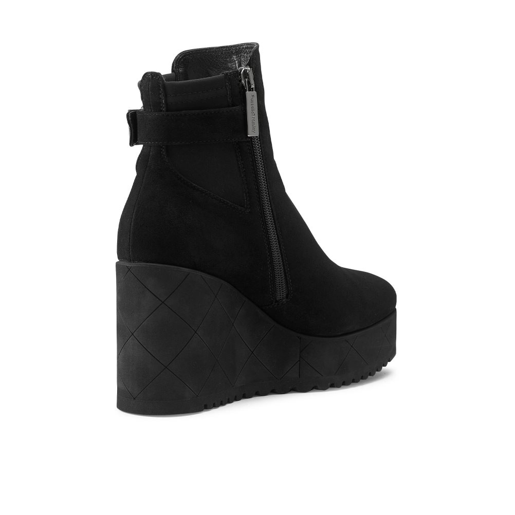 Black Russell And Bromley Royalty Dryleks Ankle Women's Wedge Boots | CA-3687G