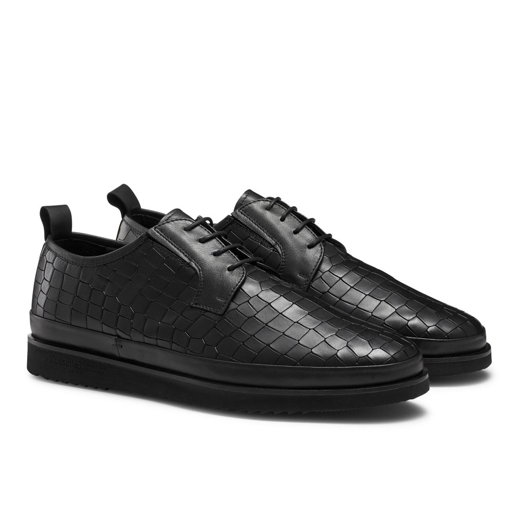 Black Russell And Bromley San Carlo Derby Lace Hybrid Men's Sneakers | CA-4738N