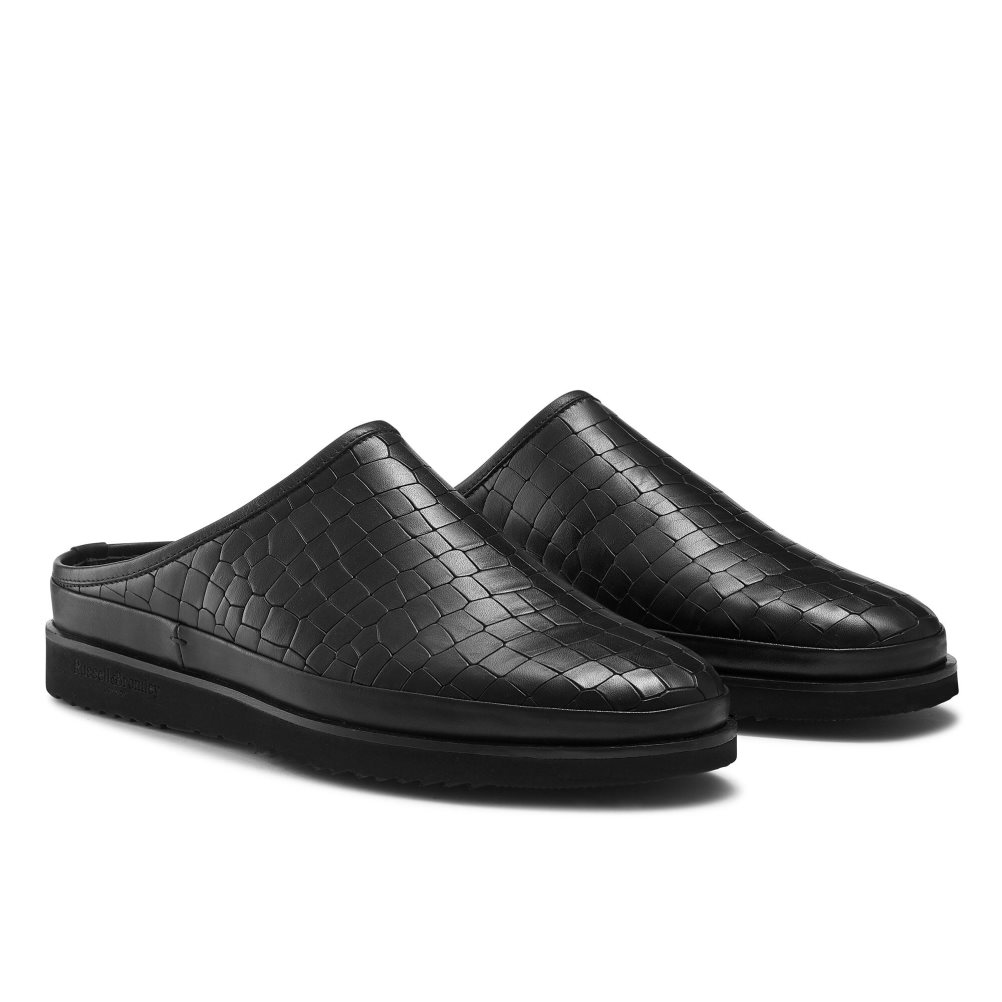 Black Russell And Bromley San Cataldo Men's Mules | CA-7523S