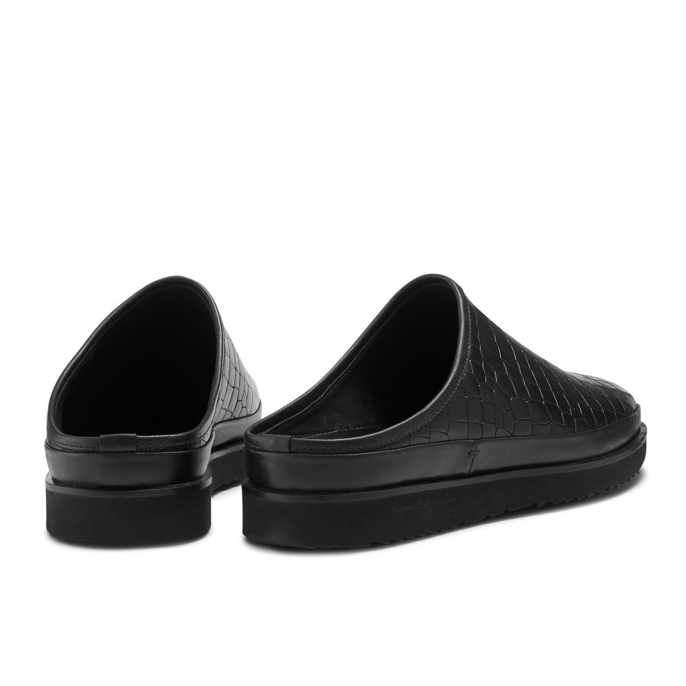 Black Russell And Bromley San Cataldo Men's Mules | CA-7523S