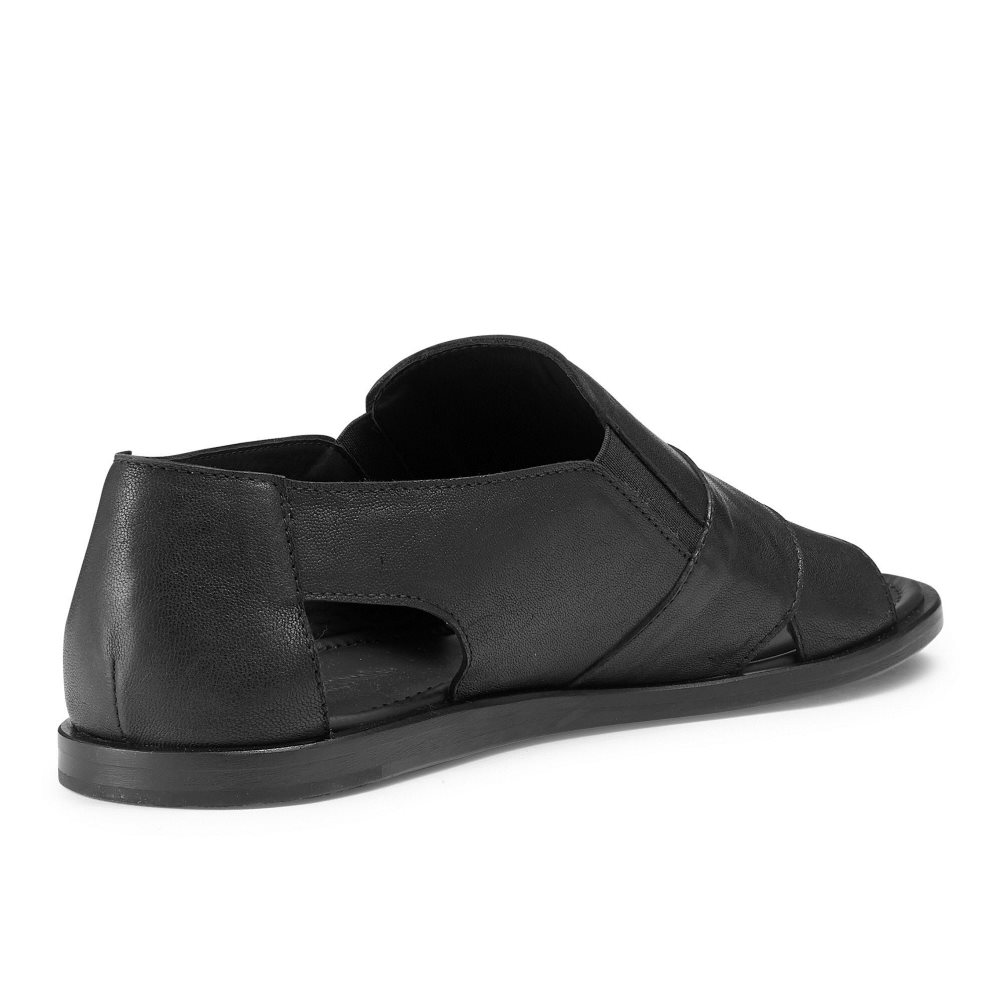 Black Russell And Bromley San Domino Open Toe Slip On Men's Casual Shoes | CA-5102Y