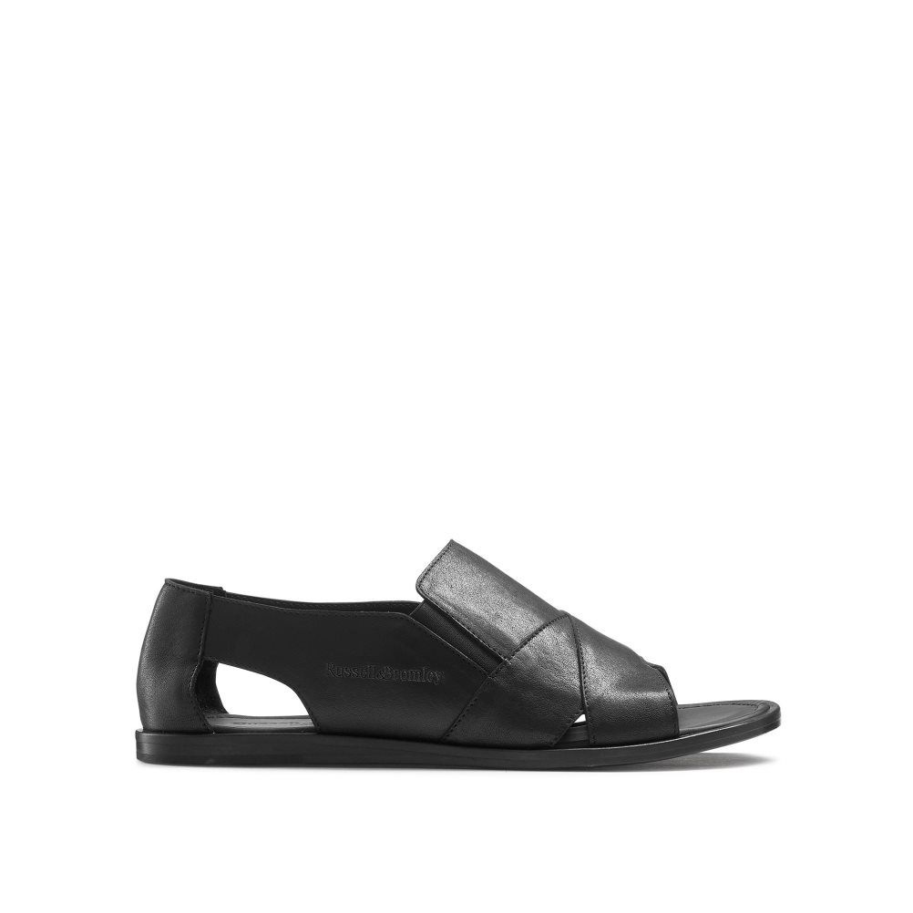 Black Russell And Bromley San Domino Open Toe Slip On Men\'s Casual Shoes | CA-5102Y