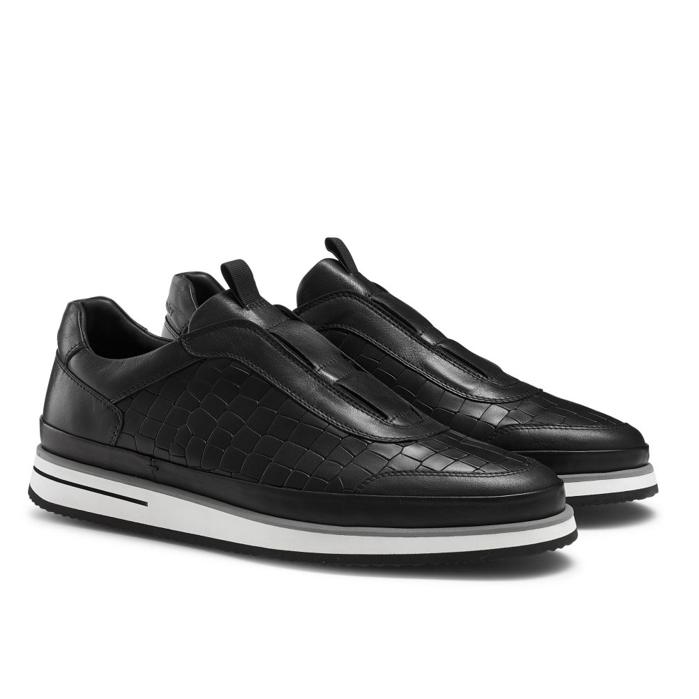 Black Russell And Bromley San Giusto Oxford Laceless Men's Sneakers | CA-7568P