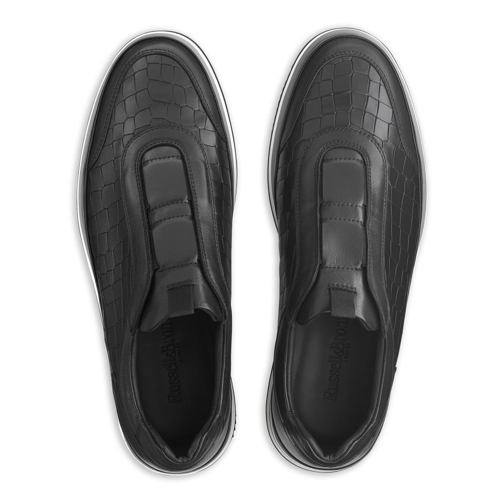 Black Russell And Bromley San Giusto Oxford Laceless Men's Sneakers | CA-7568P
