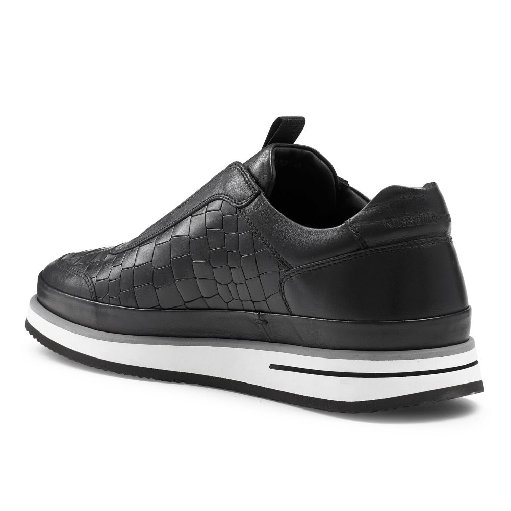 Black Russell And Bromley San Giusto Oxford Laceless Men's Sneakers | CA-7568P