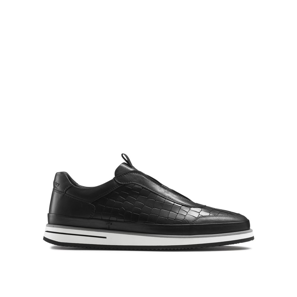 Black Russell And Bromley San Giusto Oxford Laceless Men\'s Sneakers | CA-7568P