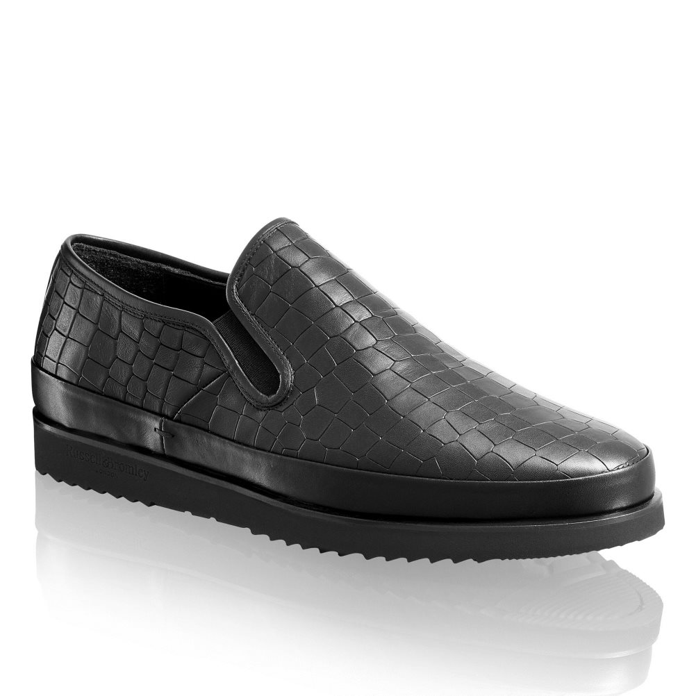 Black Russell And Bromley Sanmarino Slip-on Men's Sneakers | CA-3751S