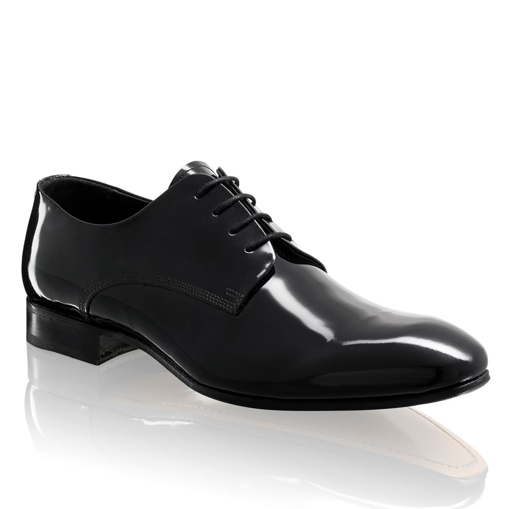 Black Russell And Bromley Sinatra Patent Derby Lace-up Men's Formal Shoes | CA-9108Y