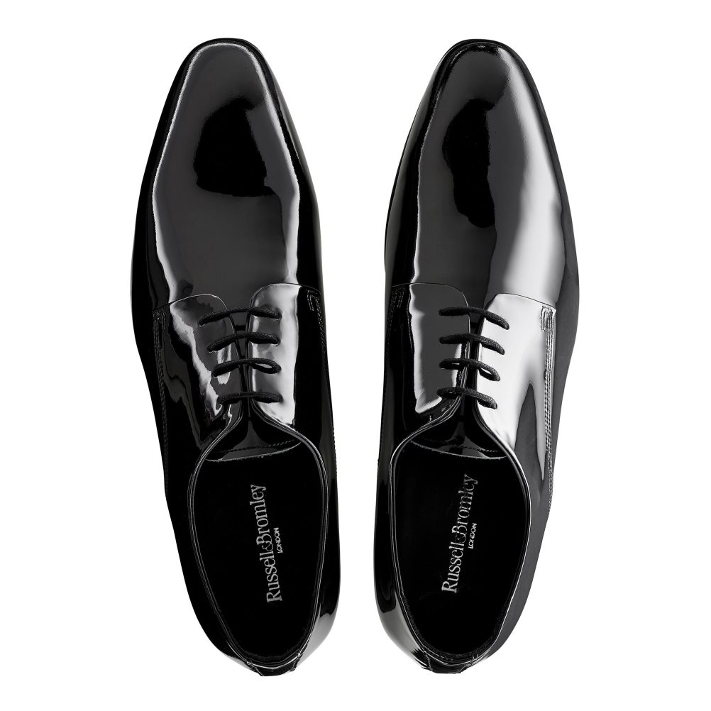 Black Russell And Bromley Sinatra Patent Derby Lace-up Men's Formal Shoes | CA-9108Y