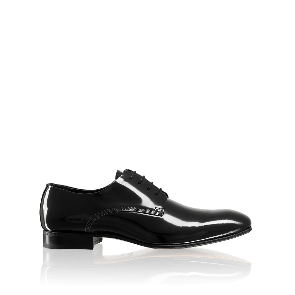 Black Russell And Bromley Sinatra Patent Derby Lace-up Men\'s Formal Shoes | CA-9108Y