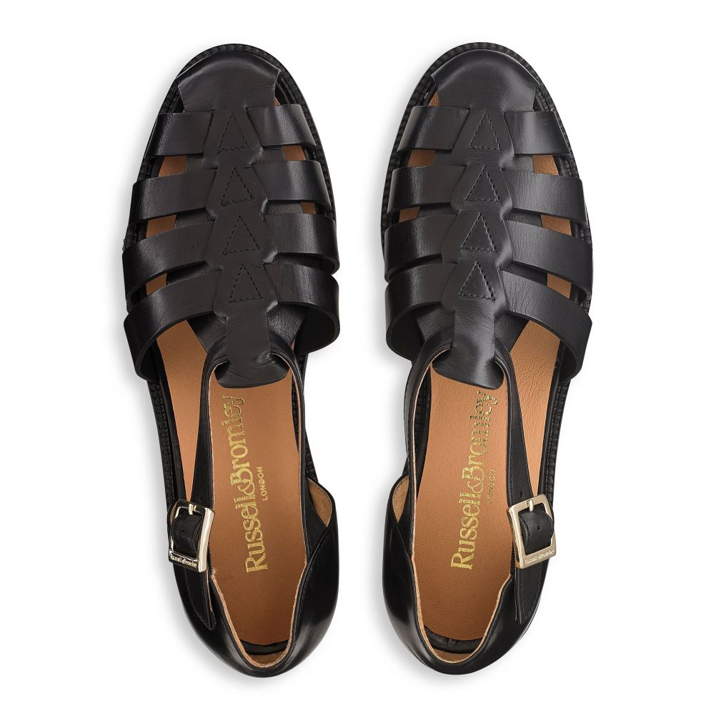 Black Russell And Bromley Siracuse Fisherman Women's Flat Sandals | CA-9318P