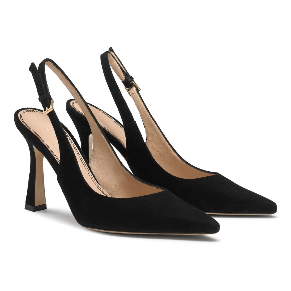 Black Russell And Bromley Slingback Point Women's Pumps | CA-9105B