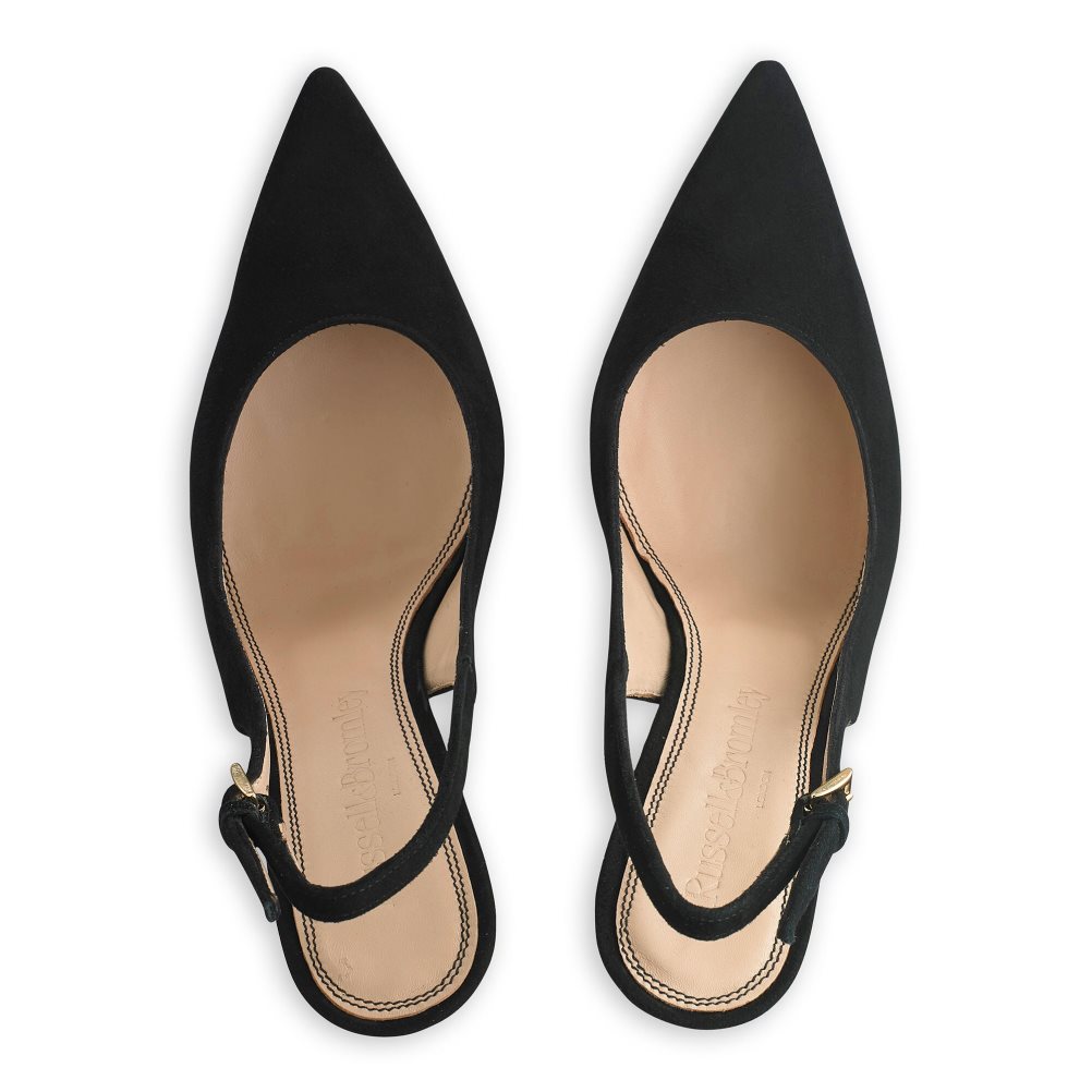 Black Russell And Bromley Slingback Point Women's Pumps | CA-9105B