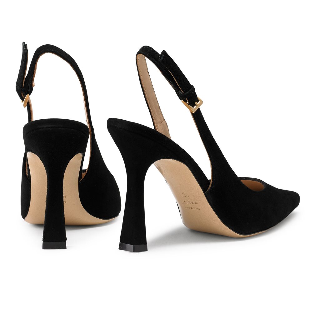 Black Russell And Bromley Slingback Point Women's Pumps | CA-9105B