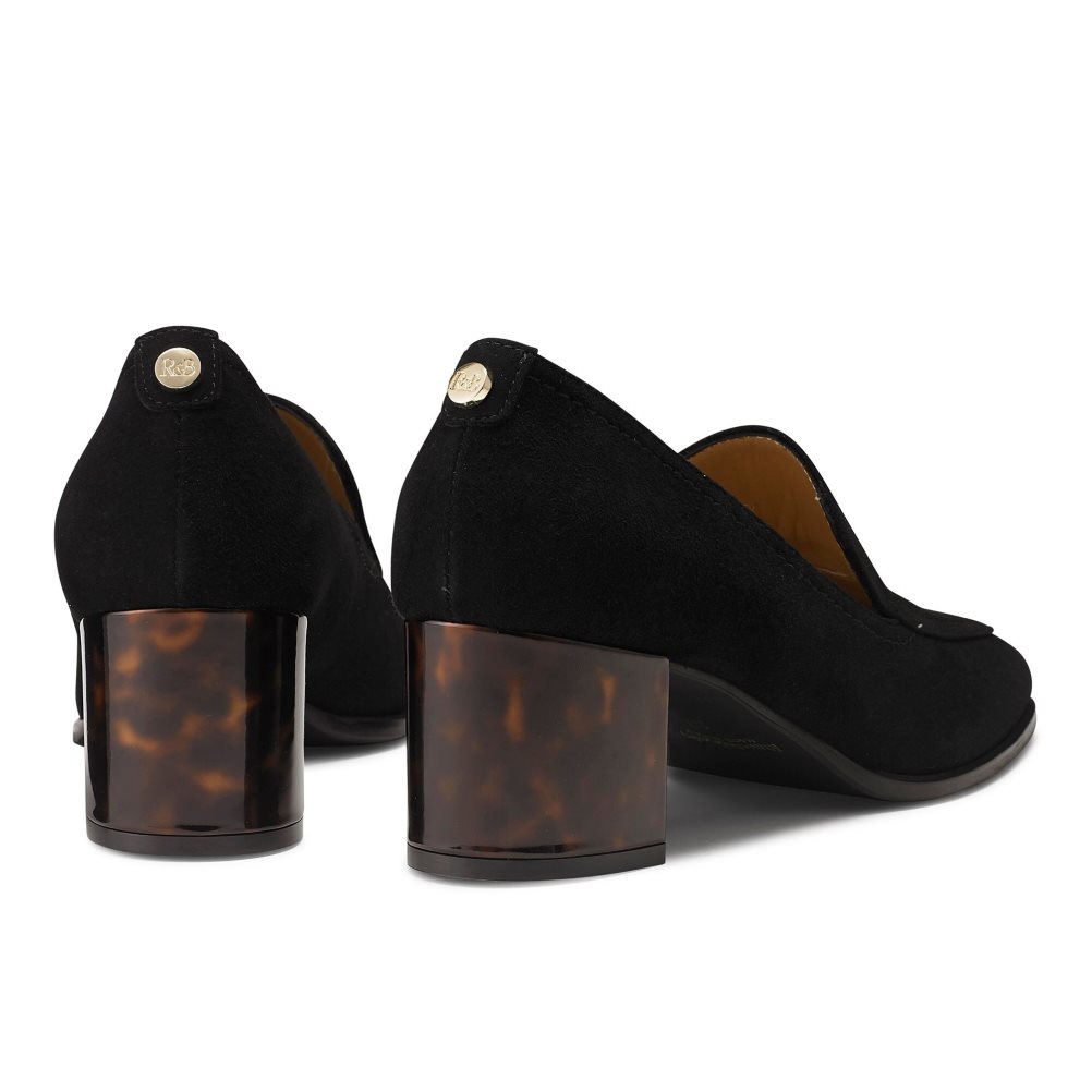 Black Russell And Bromley Smokey Block Women's Heels | CA-7946U