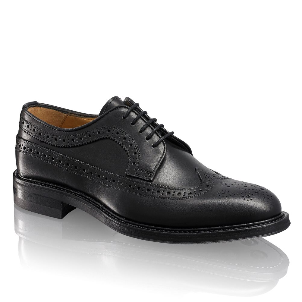 Black Russell And Bromley Southport Rubber Sole Derby Men's Formal Shoes | CA-0935I