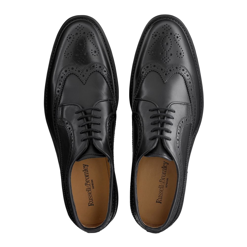 Black Russell And Bromley Southport Rubber Sole Derby Men's Formal Shoes | CA-0935I