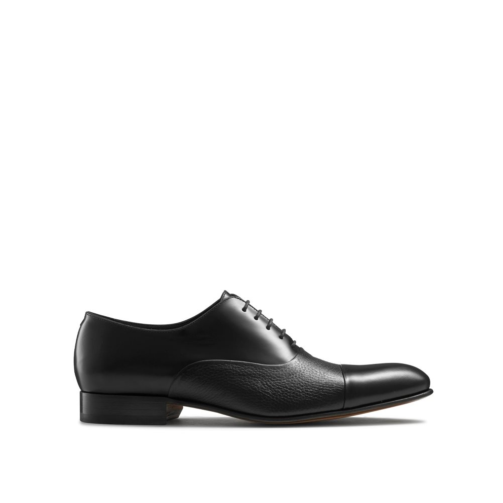 Black Russell And Bromley Stratus Toe Cap Oxford Men\'s Formal Shoes | CA-0157X
