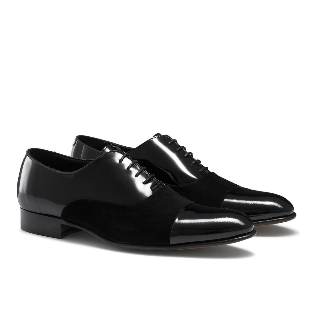 Black Russell And Bromley Stratus Toe Cap Oxford Men's Formal Shoes | CA-4089A